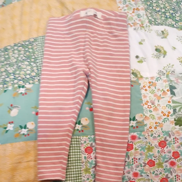Baby Boden Coral and White Striped Leggings - Picture 1 of 2